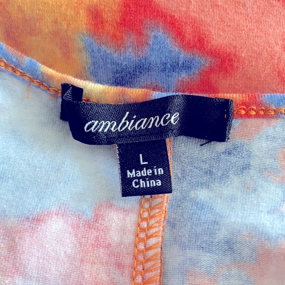 Ambiance Blue Orange Tie Dye Bodycon Tank Dress  Size L - Picture 5 of 5